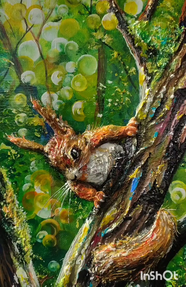 Squirrel Sculpture Art - Hello Ladybird